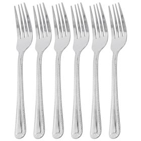 Gibson Home Tustin 6 Piece Stainless Steel Dinner Fork Flatware Set in Silver