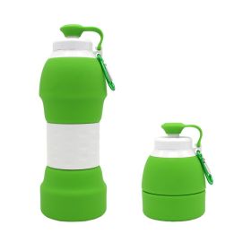 Silicone folding water bottle (Option: 4 Piece Green)