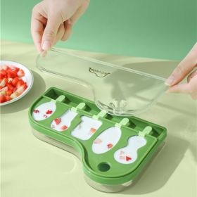 Popsicle Molds With Sticks 4-Cavity Ice  Molds Cute Baby Popsicle Molds Easy Release & Clean Ice Cream Mold Reusable BPA Ice Cream Mold For DIY Popsic (Option: 4 Piece Green)